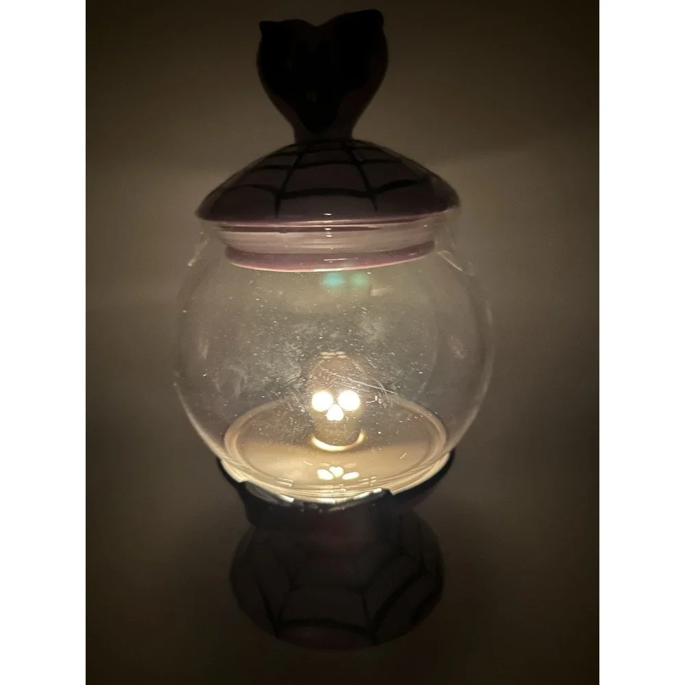 Cobwebs & Cauldrons Candy Jar Bats and Spiderwebs Light Up Halloween Display